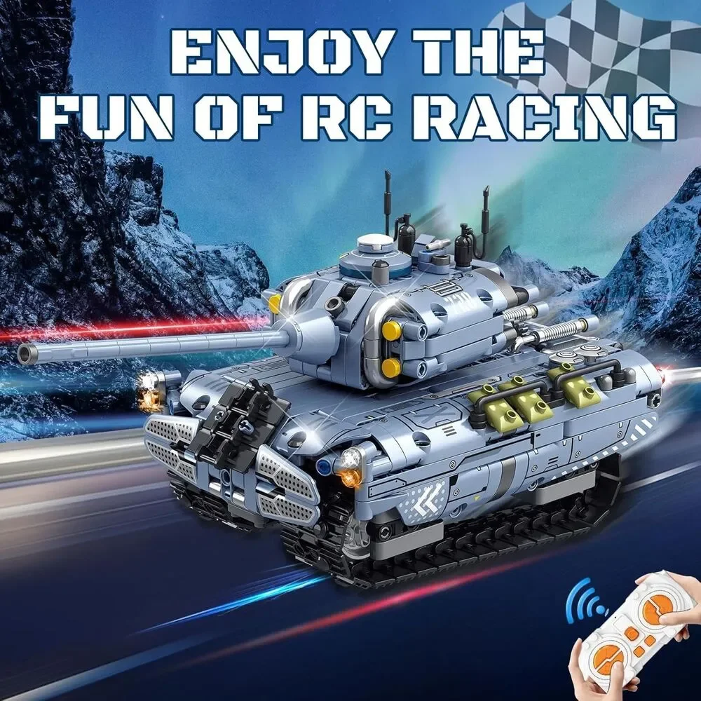 Building Blocks Toy, 779 Pieces, 2-in-1 Robot Kit or Race Car, Programmable Blue